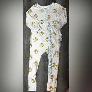 SweetHoney Floral Ruffle Sleeper One Piece Pajamas 5y
